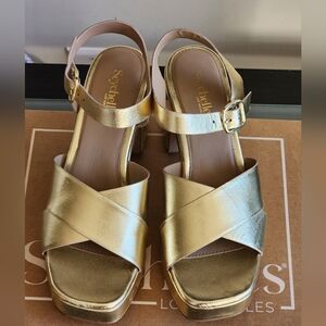Seychelles Metallic Gold Platform Sandals